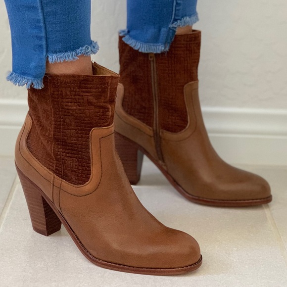 Tumbled Distressed Leather Woven Detail Boot - Picture 2 of 8